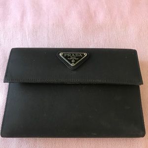 Prada Black Nylon Trifold Wallet